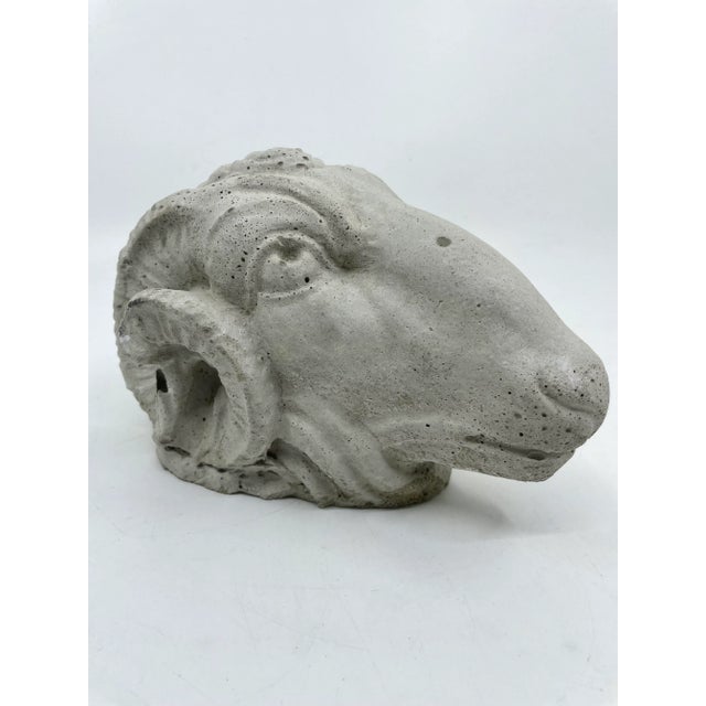 Antique Architectural Rams Head Statue | Chairish