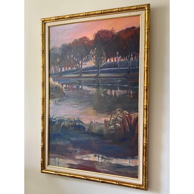 Late 20th Century Modern Impressionist Oil on Canvas of Burying Hill Beach, Westport, Connecticut For Sale - Image 4 of 14