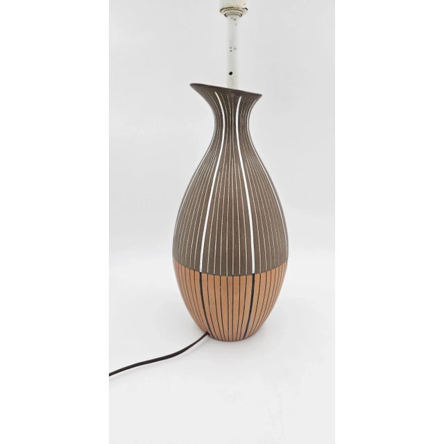 MCM Ugo Zaccagnini Italy for Raymor Bitossi Ceramic Table Lamp #4000 Signed Circa 1960's Measurements: 26"T to the top of...