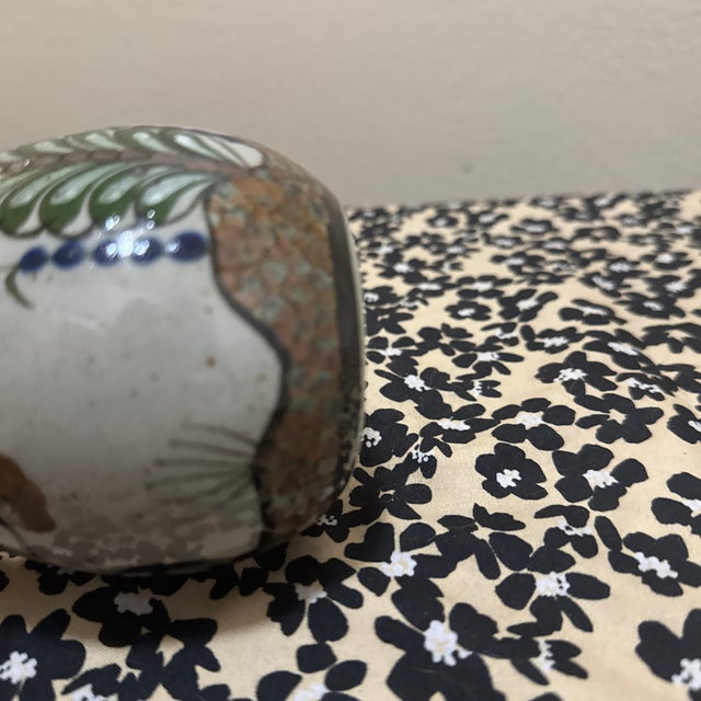 Ceramic 1980s Mexican Pottery Bud Vase Blue Bird For Sale - Image 7 of 10