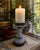 Vintage Thai Blue & White porcelain candlestick holders in an intricate Phum Kao Bin pattern. Phum Kao Bin is the design...