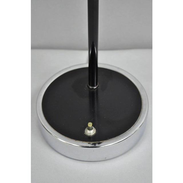 Late 20th Century Vintage Mid Century Modern Black Arc Chrome Metal Table Desk Lamp For Sale - Image 5 of 9