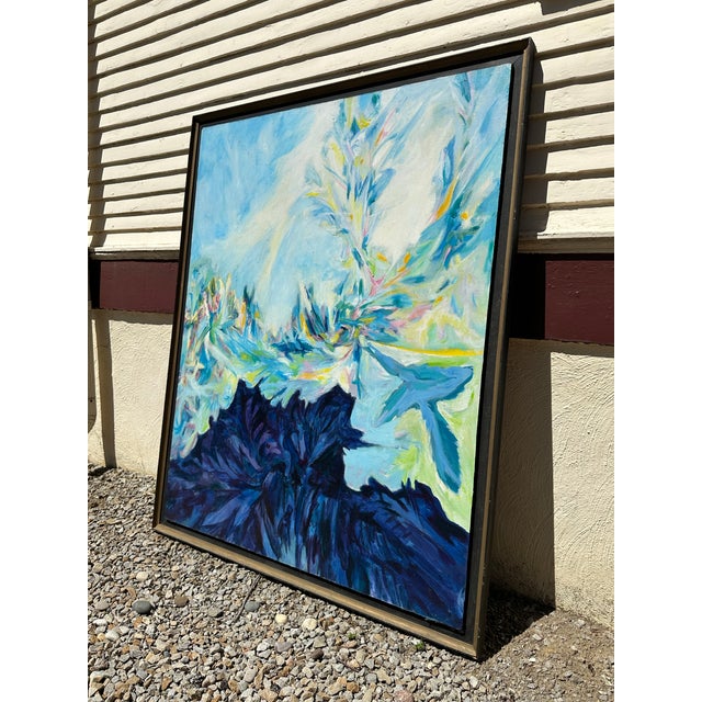 Abstract Large Vintage Abstract Painting For Sale - Image 3 of 5