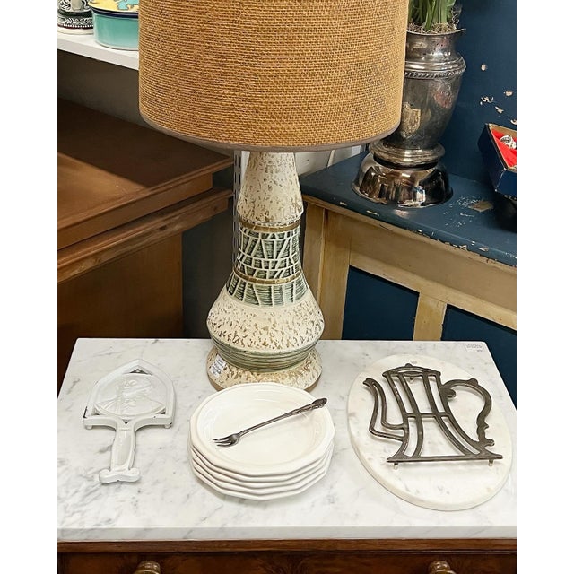 Silver Vintage Italian Zinc Silverplate Coffee Pot Trivet For Sale - Image 8 of 9