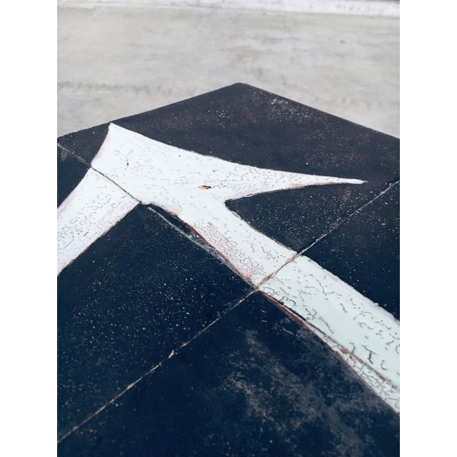 Metal Ceramic Tile Side Table, Belgium, 1960s For Sale - Image 7 of 18