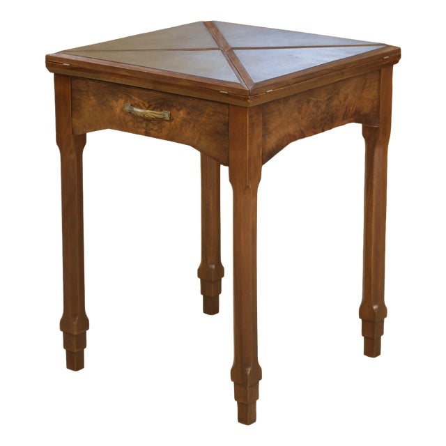 Art Deco Walnut Games Table, 1930s For Sale
