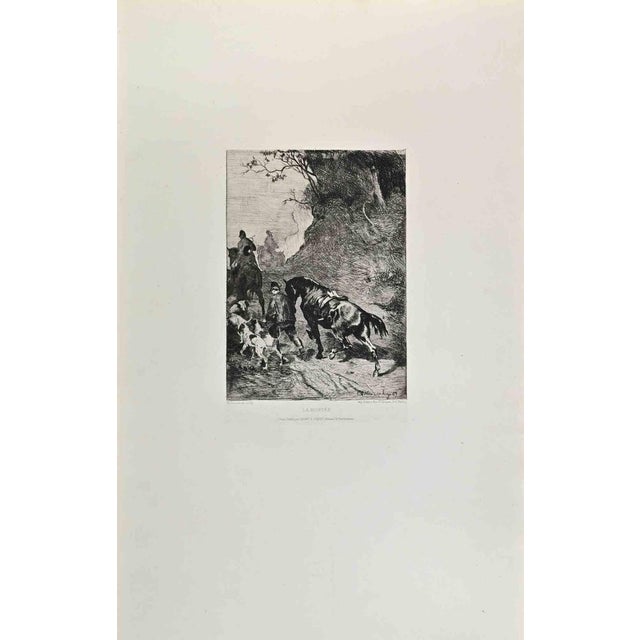 La Montée is an artwork realized by Christian Johannes Nieuwenhuys in the 1870s. Etching. Good conditions. Realized for...