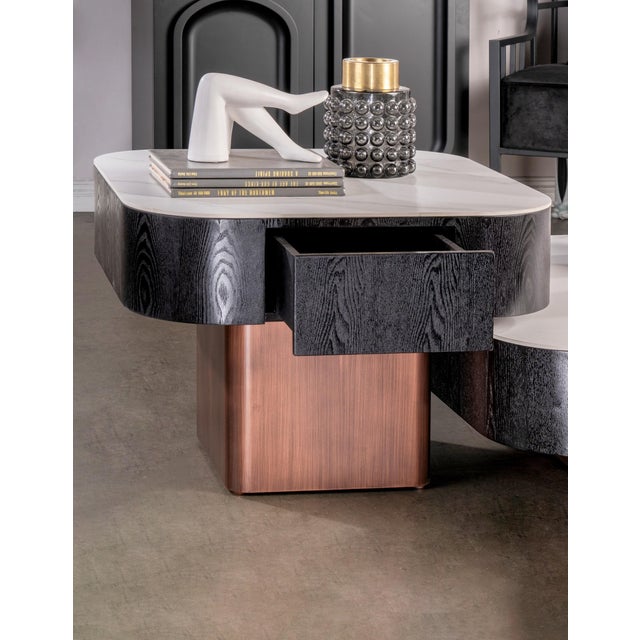 Styles Ceramic Top Square End Table with Rounded Edges For Sale - Image 4 of 7