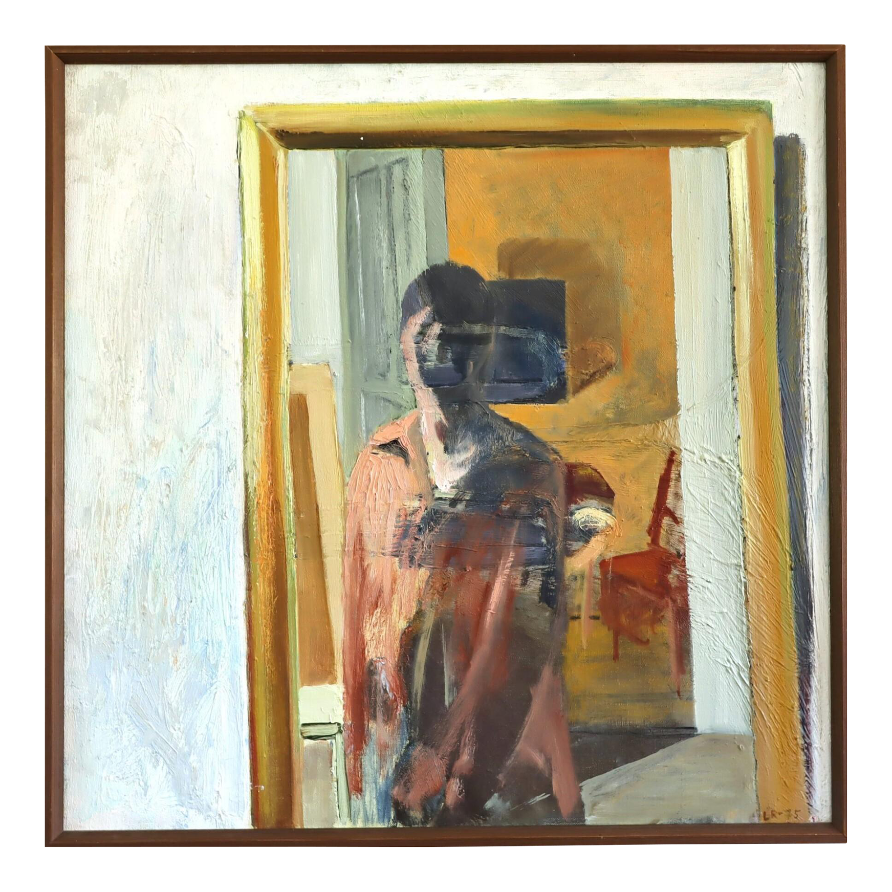 絵画 Mirror_Oil No.1 1975 Modernist 'What the Mirror Saw' Vintage Original Figurative