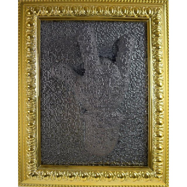 Sagrasse, Rock Pin Art, Mixed Media on Resin, Framed For Sale - Image 6 of 6