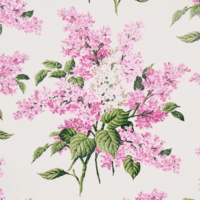 Contemporary Schumacher x Johnson Hartig Proust's Lilacs Wallpaper in Pink For Sale - Image 3 of 5
