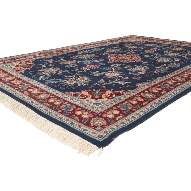78645 Vintage Indian Rug, 05'09 x 08'09. Traditional sensibility meets patriotic flair in this vintage Indian rug. The...