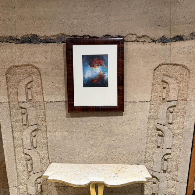 1970s MCM Guatemalan Artwork Oil Painting Brazilian Rosewood For Sale In San Diego - Image 6 of 11