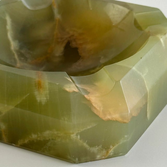 Mid-Century Modern Hexagonal Green Onyx Ashtray, Italy, 1960s For Sale - Image 4 of 12