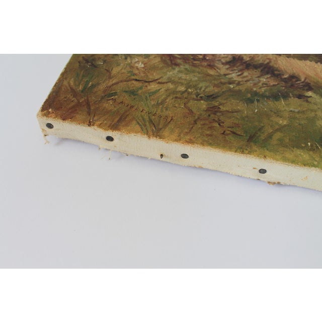 Green Vintage Landscape Painting For Sale - Image 8 of 9