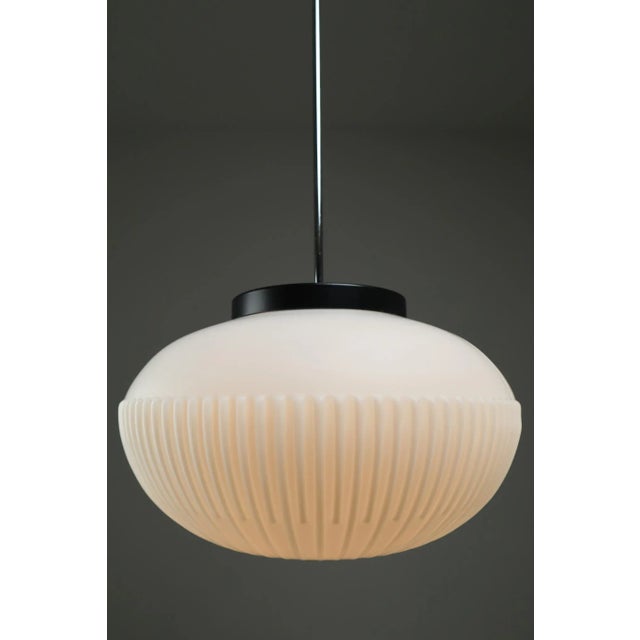 Gold Large Mid-Century Opaline Glass Pendant, 1960s For Sale - Image 8 of 11