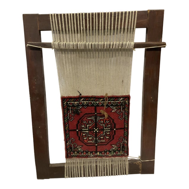 Early 20th Century Decorative Turkish Wool Rug Wall Hanging Weaving Loom For Sale
