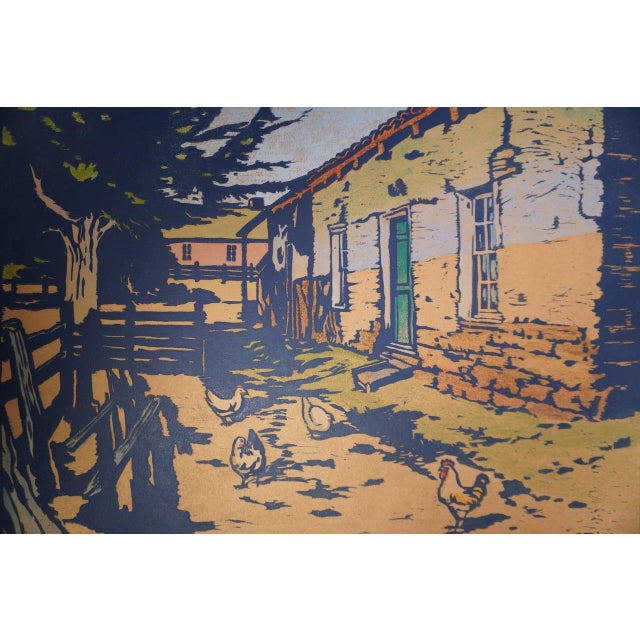 1920s 1920s William Seltzer Rice - Old Adobe, Monterey - Color Block Print For Sale - Image 5 of 6