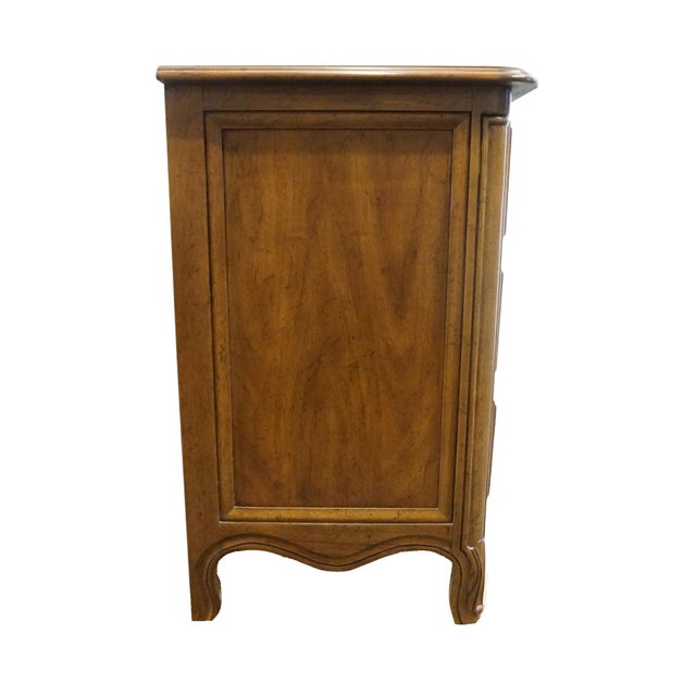 Drexel Furniture Cabernet Collection Solid Pecan French Provincial 78" Triple Door Dresser 306-134 For Sale - Image 13 of 15