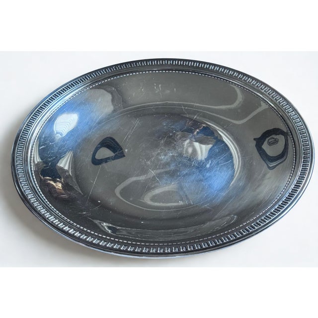 Presenting a vintage silver plate over copper large 16.5" diameter shallow serving bowl. Excellent for salad or as a...