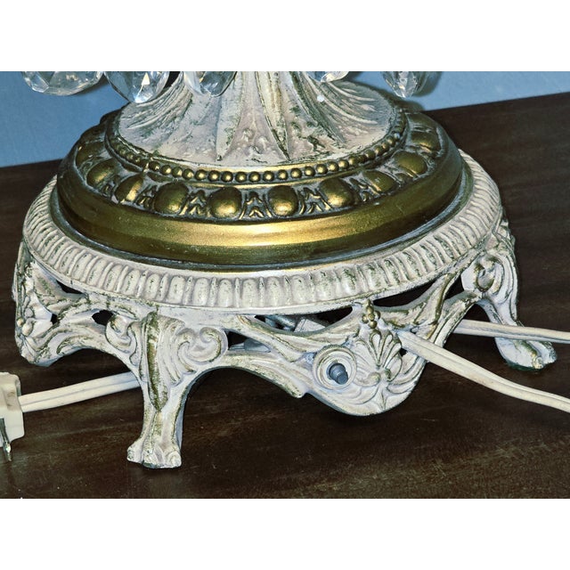 White Mid 20th Century Hollywood Regency Lamps - a Pair For Sale - Image 8 of 12