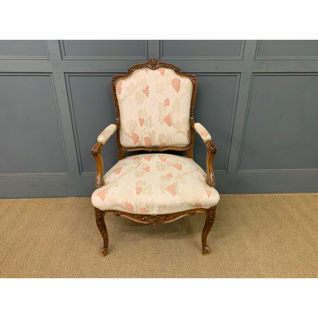 1910s French Carved Walnut Armchairs, 1910, Set of 2 For Sale - Image 5 of 17