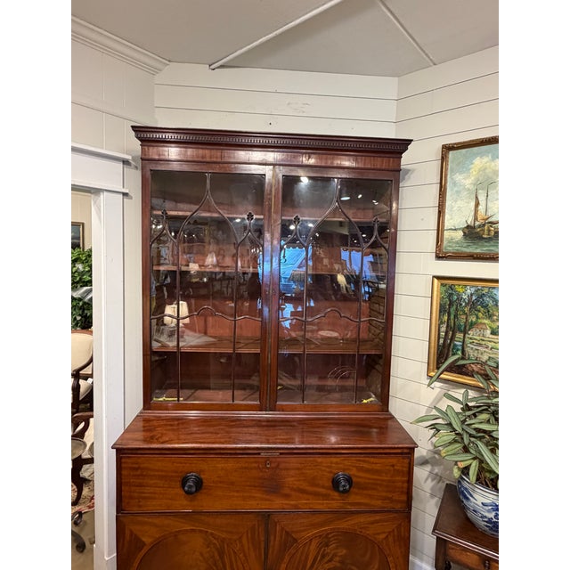 19th Century English Secretary Bookcase For Sale - Image 4 of 16