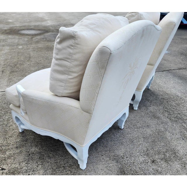 1990s A. Rudin Palm Beach Regency Lounge Chairs Pair For Sale - Image 11 of 16