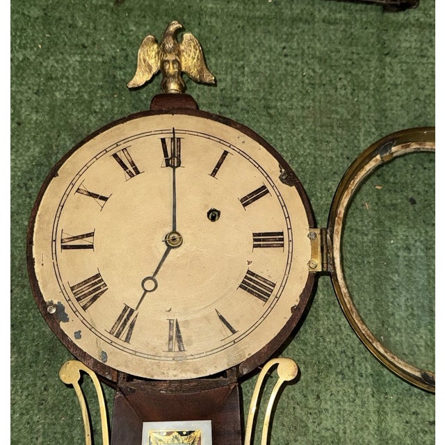 Early 19th Century Massachusetts Banjo Wall Clock by Horace Tifft For Sale - Image 10 of 12