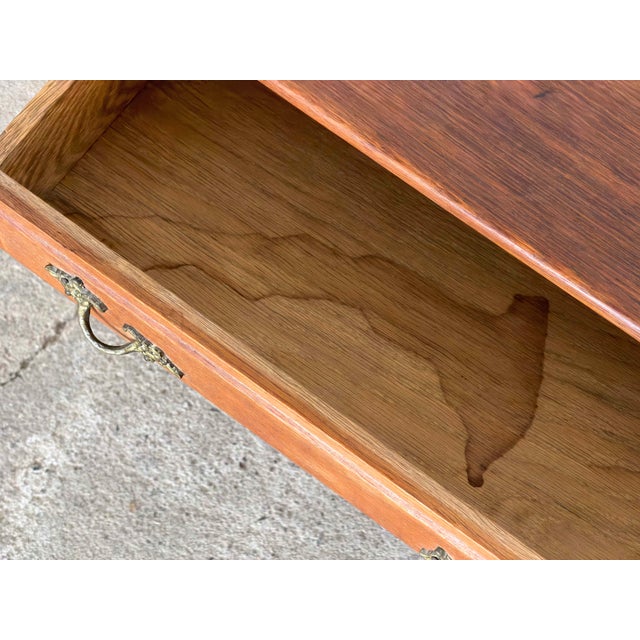 Danish Brutalist Oak Bedside Tables by Henning Kjærnulf, 1960s, Set of 2 For Sale - Image 10 of 11