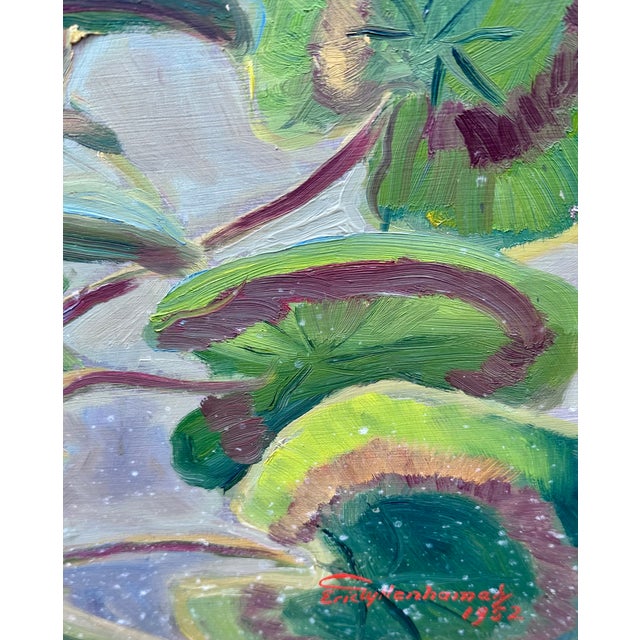 Impressionist Bright Red Geraniums Oil Painting For Sale - Image 3 of 4
