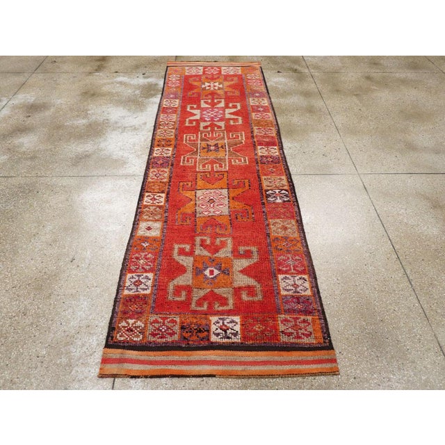 Galerie Shabab Collection Mid-20th Century Turkish Anatolian Tribal Runner For Sale - Image 4 of 10
