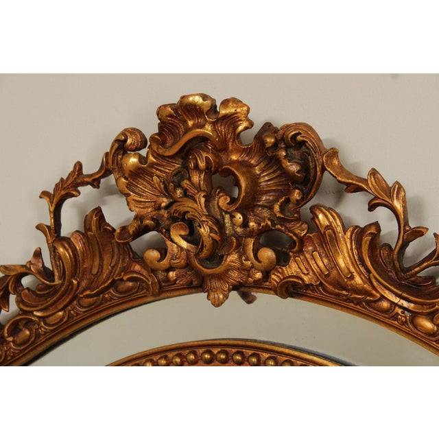 Mid 20th Century Large Ornately Gilt Carved Wall Mirror For Sale - Image 11 of 18
