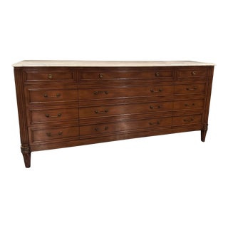 Mid 20th Century Maslow Freen New York Buffet Credenza With Carrara Marble Top For Sale