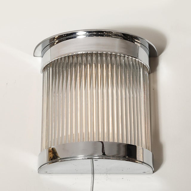 Art Deco Style Chrome & Glass Rod Sconces For Sale - Image 12 of 12