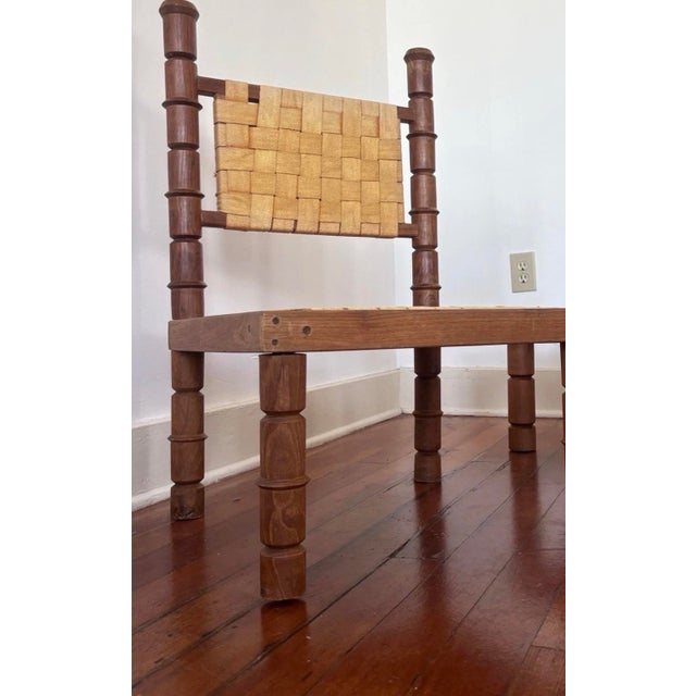 Beautiful vintage 1940s/50s MCM Hans Wegner Style Woven Canvas / Walnut Living Room side Chairs Height 34” Width 18” Seat...