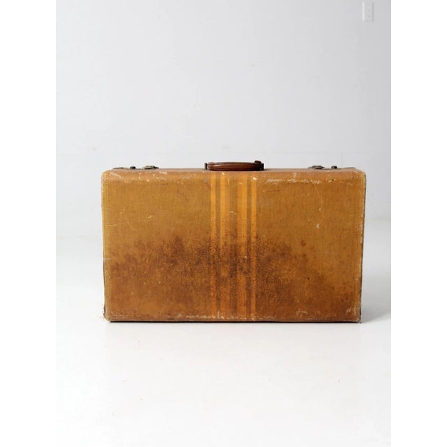 Vintage Striped Suitcase For Sale - Image 4 of 11