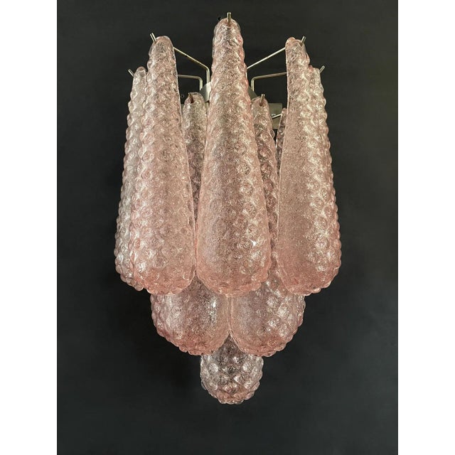 Pink Pink Murano Wall Lamps with Drop Formed Prisms, 2000, Set of 4 For Sale - Image 8 of 8
