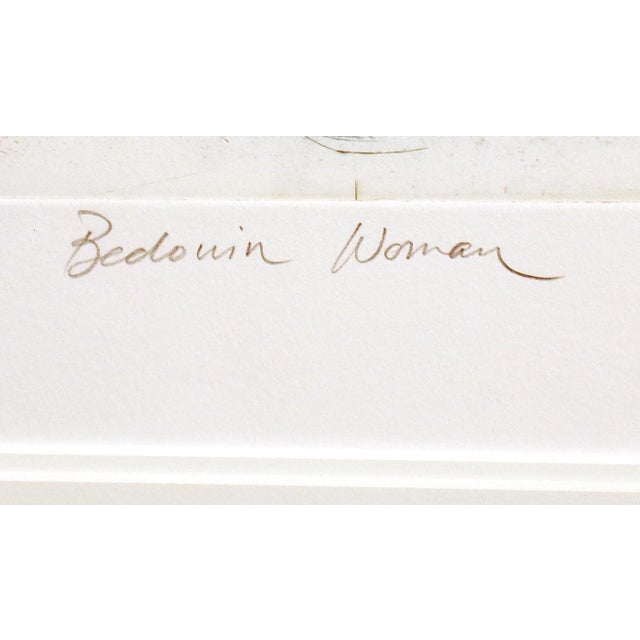 1980s William Papas "Bedouin Woman" Signed & Numbered Artwork Etching 1980s For Sale - Image 5 of 6