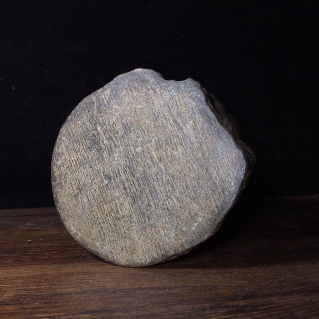 Stone Late 20th Century Chinese Bluestone Carved Bamboo-Joint Brush Pot For Sale - Image 7 of 9