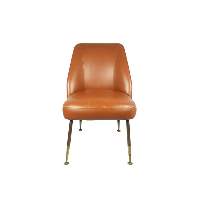 Rare Campanula chairs designed by Carlo Pagani and produced by Arflex in the 1952. The 2 chairs are made from a brass leg...
