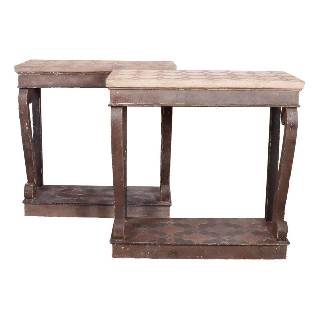 Spanish Painted Console Tables, 1890s, Set of 2 For Sale