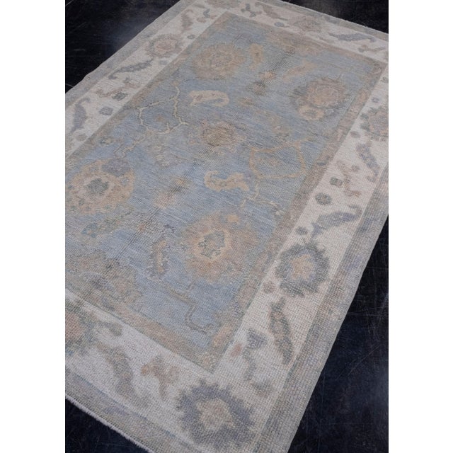 Turkish Oushak Rug 4' x 6'1" For Sale - Image 4 of 8
