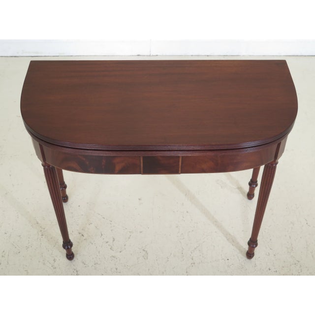 Biggs Sheraton mahogany flip top Jefferson games table. From the Jefferson Teproduction Vollection. Features mahogany,...