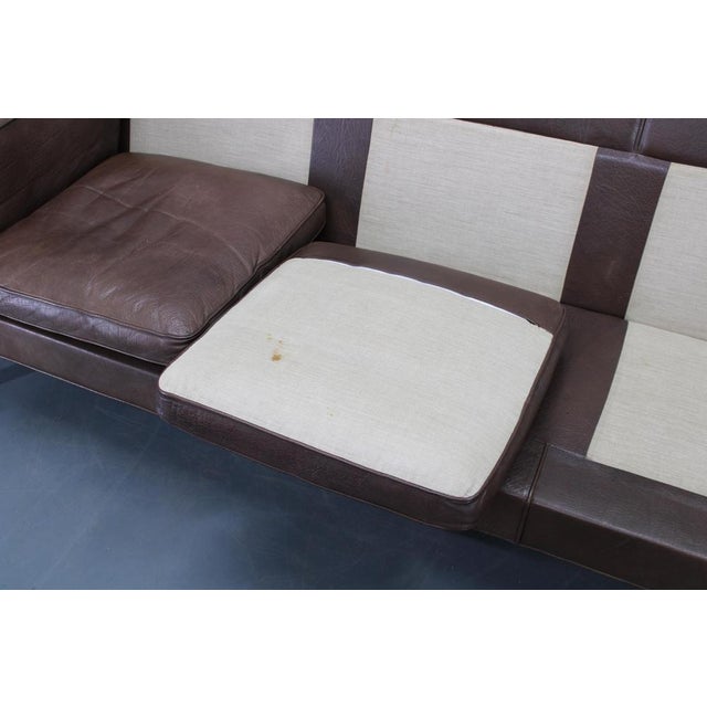 Mid-Century Danish Three-Seat Brown Leather Sofa, 1970s For Sale - Image 14 of 18