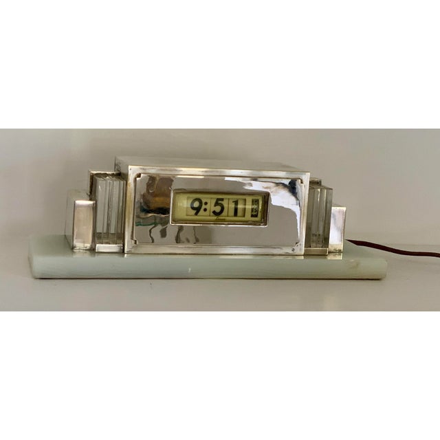 1930s Art Deco Silver Onyx Lawson Mantle Clock Model 975 For Sale In Phoenix - Image 6 of 11