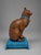 1960s Italian c.b. Bassano Terracotta Majolica Cat on Cushion, Circa 1960s For Sale - Image 5 of 9