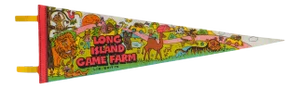 Vintage Long Island Game Farm Felt Flag Pennant