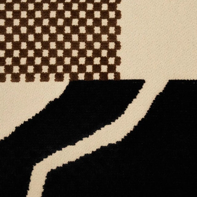 Abstract Schumacher x Miles Redd Gustavian Dance Velvet Fabric in Chocolate For Sale - Image 3 of 4