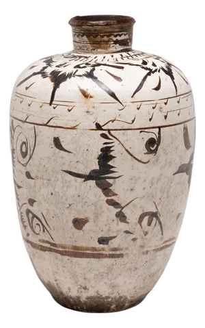 Chinese Cizhou Glazed Wine Jar, C. 1800